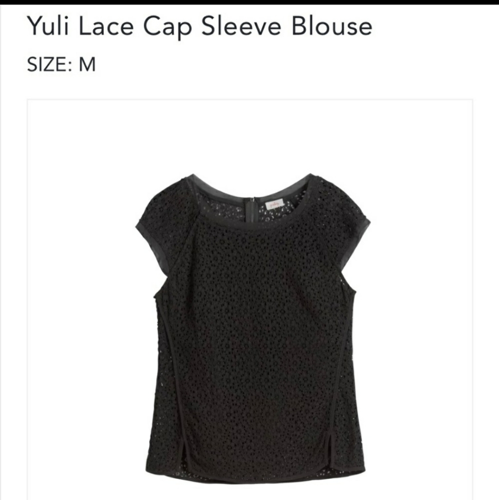 Pixley Yuli Lace Cap Sleeve Blouse, size Small